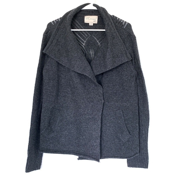 Paper Crane Sweaters - Ethereal Paper Crane Gray Knit Cardigan Sweater